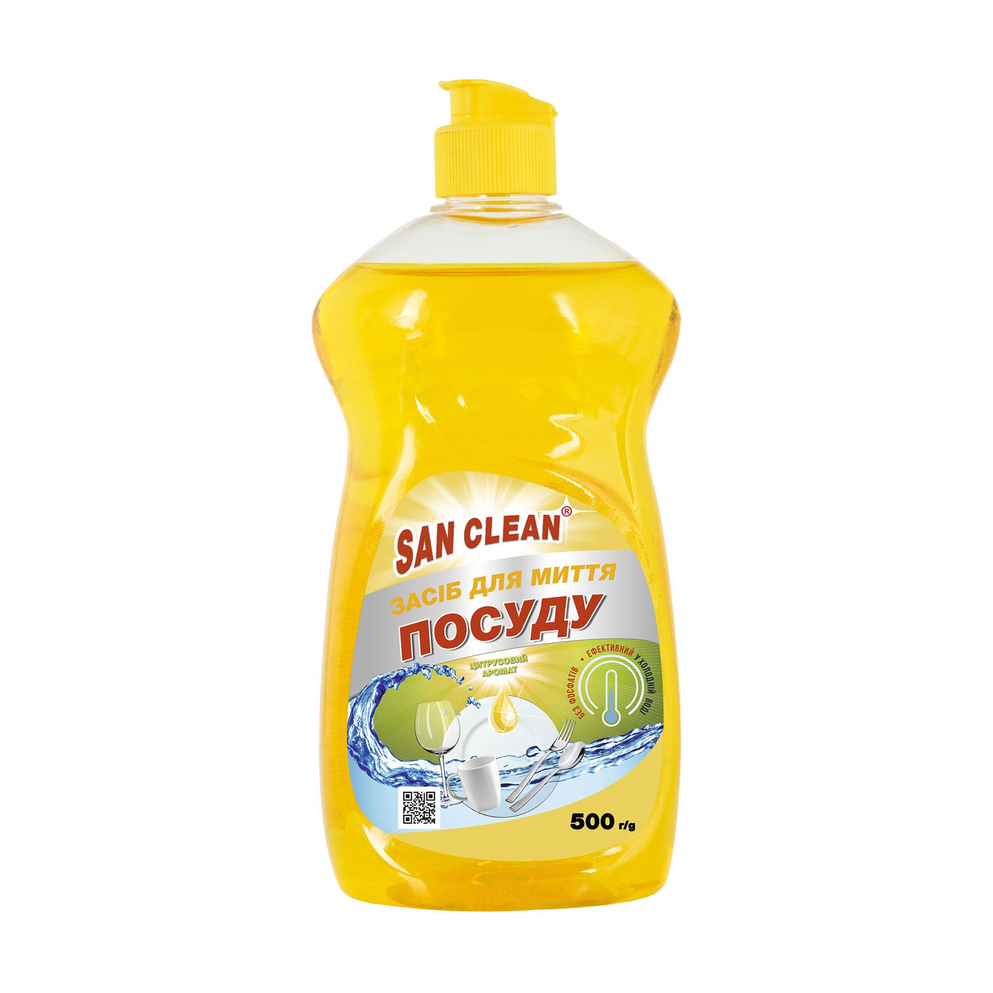 Засіб для миття посуду San Clean Лимон, 500 г